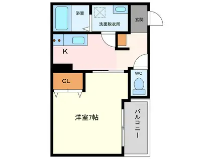 LECOCON半田VI(1K/3階)の間取り写真