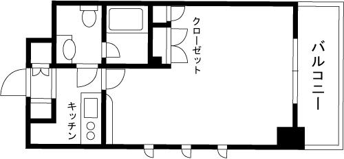 スカイコート浜松町壱番館(ワンルーム/13階)の間取り写真