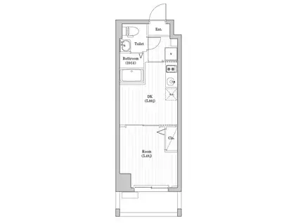 アーバンハイツ六町1号館(2K/6階)の間取り写真