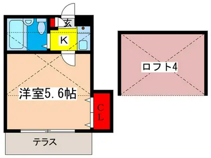 ハイツひらまつ十条(1K/1階)の間取り写真