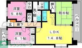 ピオーネテラス空港南(3LDK/2階)の間取り写真