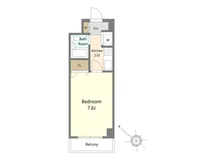 シティライブ多摩川(1K/2階)の間取り写真