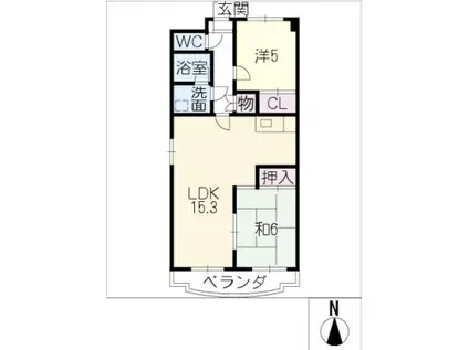 ヴィクトワール弐番館(2LDK/1階)の間取り写真