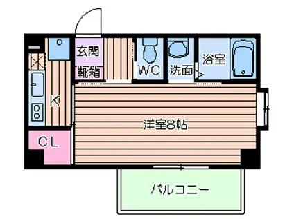 エレガンス長居(1K/2階)の間取り写真