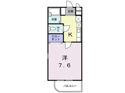 メゾン・ド・ボ-(1K/3階)の間取り写真