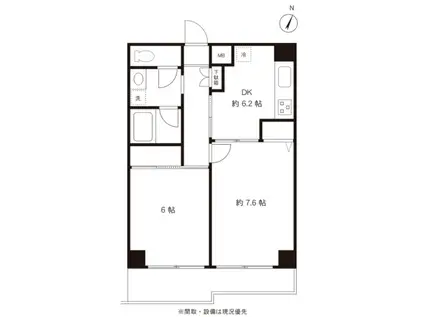 デルックス西大島(2DK/2階)の間取り写真