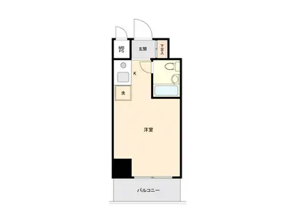 ONE ROOF FLAT 手無 外国籍可 24Hゴミ出可 駐輪有(ワンルーム/8階)の間取り写真