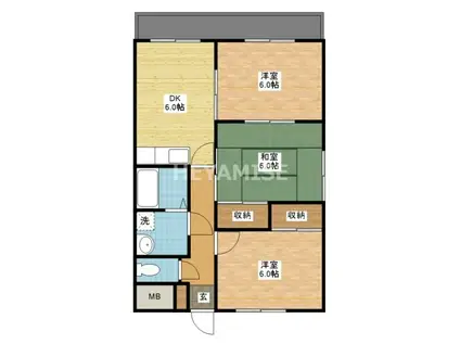 ルネストウワ(3DK/7階)の間取り写真