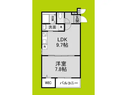 グランメゾンゆずり葉I番館(1LDK/2階)の間取り写真