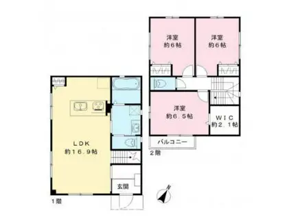 ルピナス B棟(3LDK/1階)の間取り写真