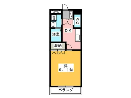 ライム・ライフ(1K/2階)の間取り写真