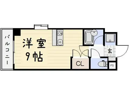 リファレンス北方III(ワンルーム/7階)の間取り写真