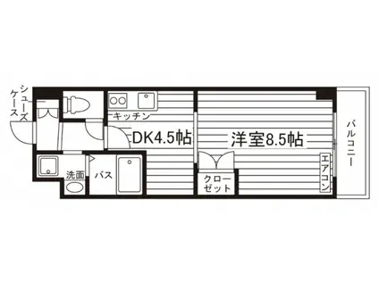 プラセール小束山(1DK/3階)の間取り写真