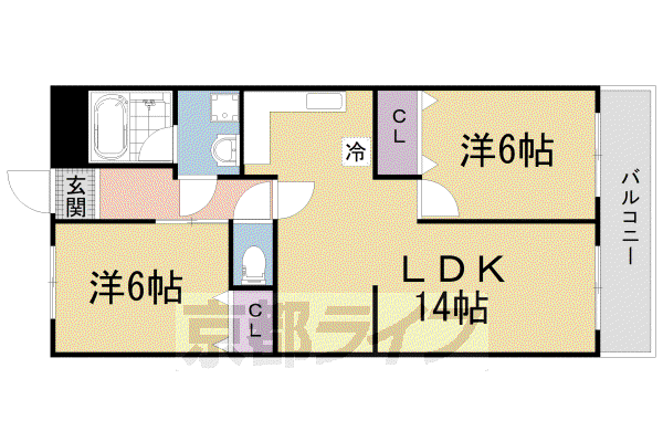 ピアグレース21(2LDK/2階)の間取り写真