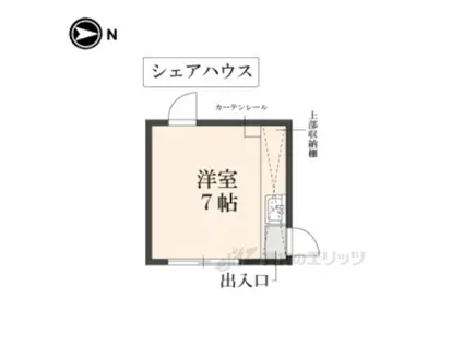 京福電鉄嵐山本線 山ノ内駅(京都) 徒歩4分 2階建 築7年(ワンルーム/2階)の間取り写真