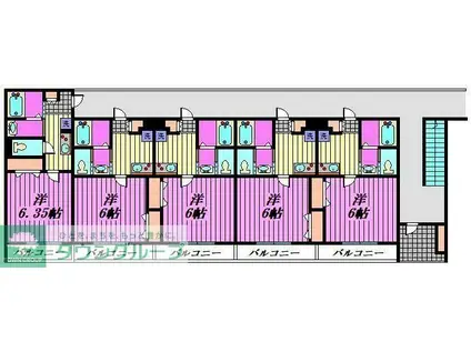 WILL GRANO岩槻(1K/1階)の間取り写真