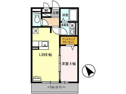 セジュール石町(1LDK/2階)の間取り写真
