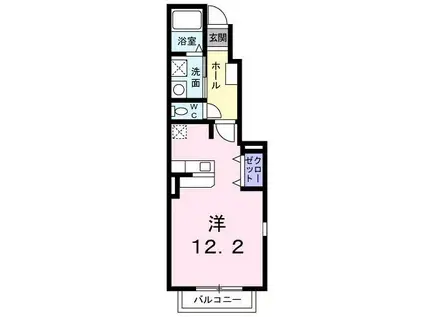 サンライズ・M(ワンルーム/1階)の間取り写真