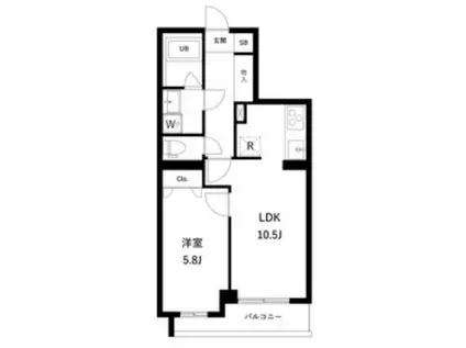 アーバンパーク蒲田南I(1LDK/2階)の間取り写真