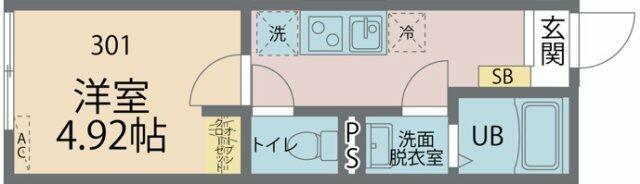 カインドネス小岩(1K/3階)の間取り写真