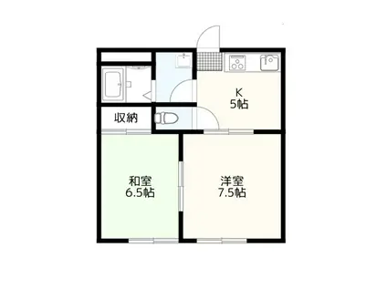 フレグランスパインヒル(2DK/1階)の間取り写真