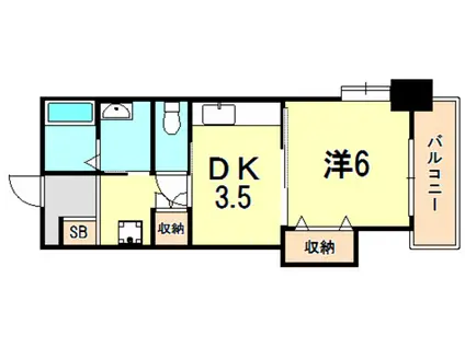 PLATANE(1DK/4階)の間取り写真