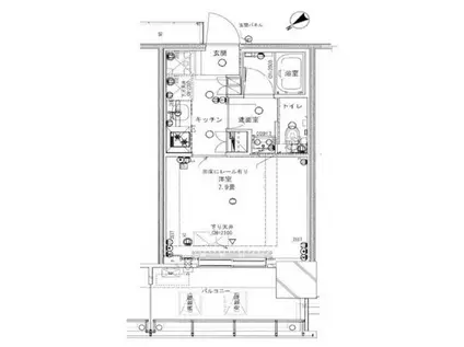 BRILLIA TOWER 浜離宮(1K/8階)の間取り写真