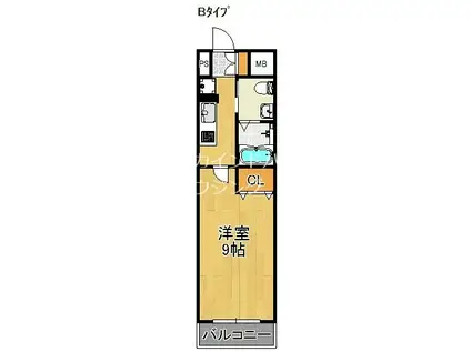 リアライズ住之江公園(1K/9階)の間取り写真