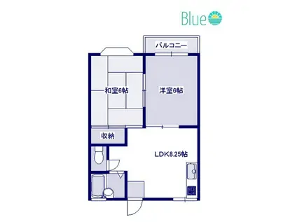 アネックス(2DK/2階)の間取り写真