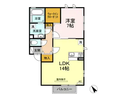 グランファミール(1LDK/2階)の間取り写真