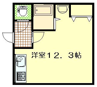 リバティとん田(ワンルーム/4階)の間取り写真