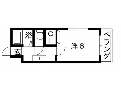 アビデII(1K/2階)の間取り写真