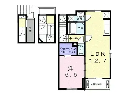 アンジュ 寺後(1LDK/3階)の間取り写真