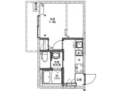 ケイアイレジデンス西所沢2(1K/2階)の間取り写真
