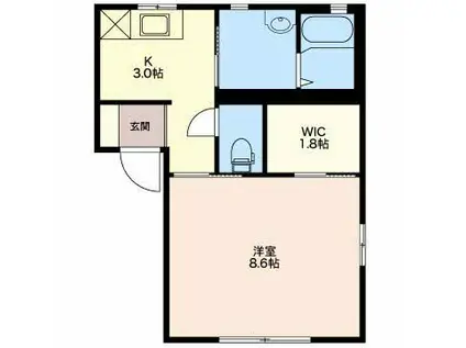 カーサ・YOU(1K/2階)の間取り写真