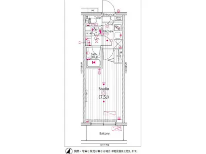 ガーラ・リバースクエア横濱南(1K/4階)の間取り写真