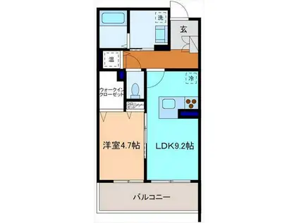 ベル・フルール(1LDK/2階)の間取り写真