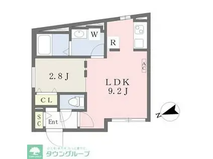 QUADOR鶴舞(1LDK/3階)の間取り写真