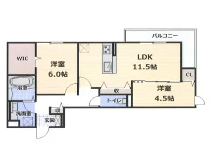 ロイズパレス中百舌鳥ウエスト(2LDK/2階)の間取り写真