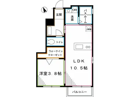 メゾンリブェール(1LDK/1階)の間取り写真