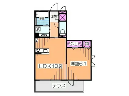 ロイヤルガーデン三国ヶ丘2番館(1LDK/1階)の間取り写真