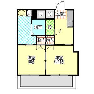 第二コーポ染(2K/3階)の間取り写真