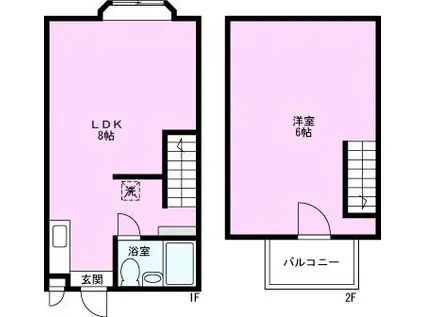 コスモハイツ大泉2(1LDK/2階)の間取り写真