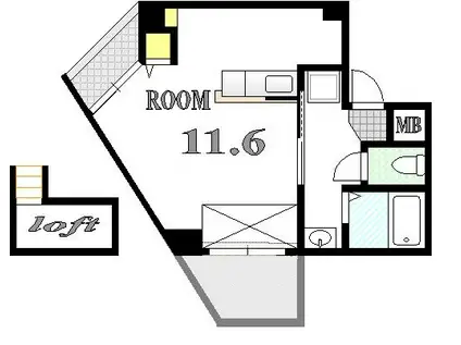 グランマーレ18(ワンルーム/4階)の間取り写真