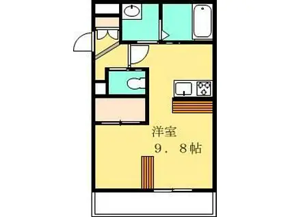 APEXシフォン(ワンルーム/2階)の間取り写真