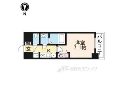 アドバンス京都ソナーレ(1K/7階)の間取り写真
