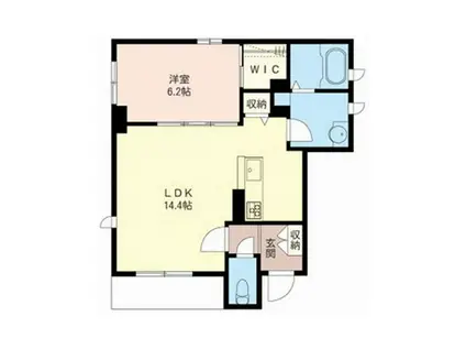 RYUSEI横浜(1LDK/1階)の間取り写真