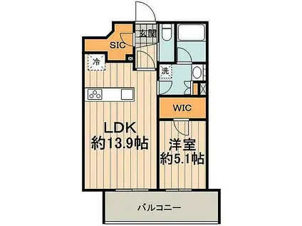 桜ヒルズ九段北(1LDK/9階)の間取り写真