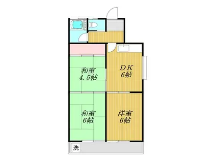 コーポシライ(3DK/2階)の間取り写真