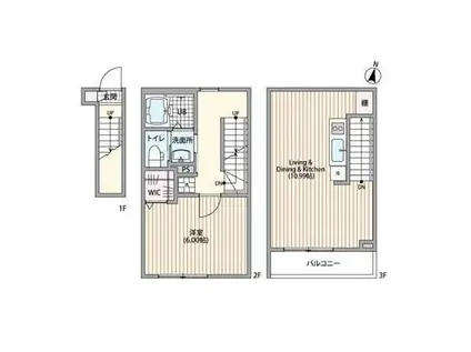 ミハス千川(1LDK/2階)の間取り写真